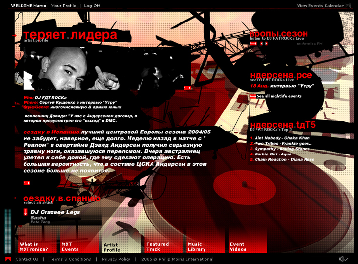 MXtronica - Website - Artist profile