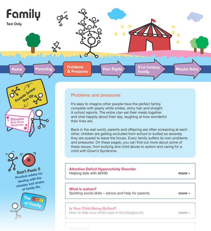 Channel 4 - Family Website - Problems and Pressures