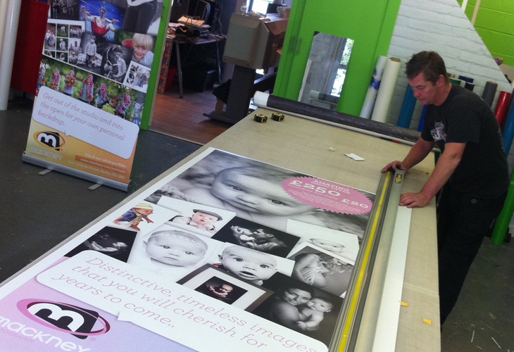 Mackney Photography - panels being cut out at the printers