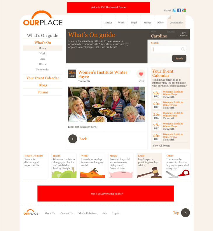 Our Place - Website - What's On Guide