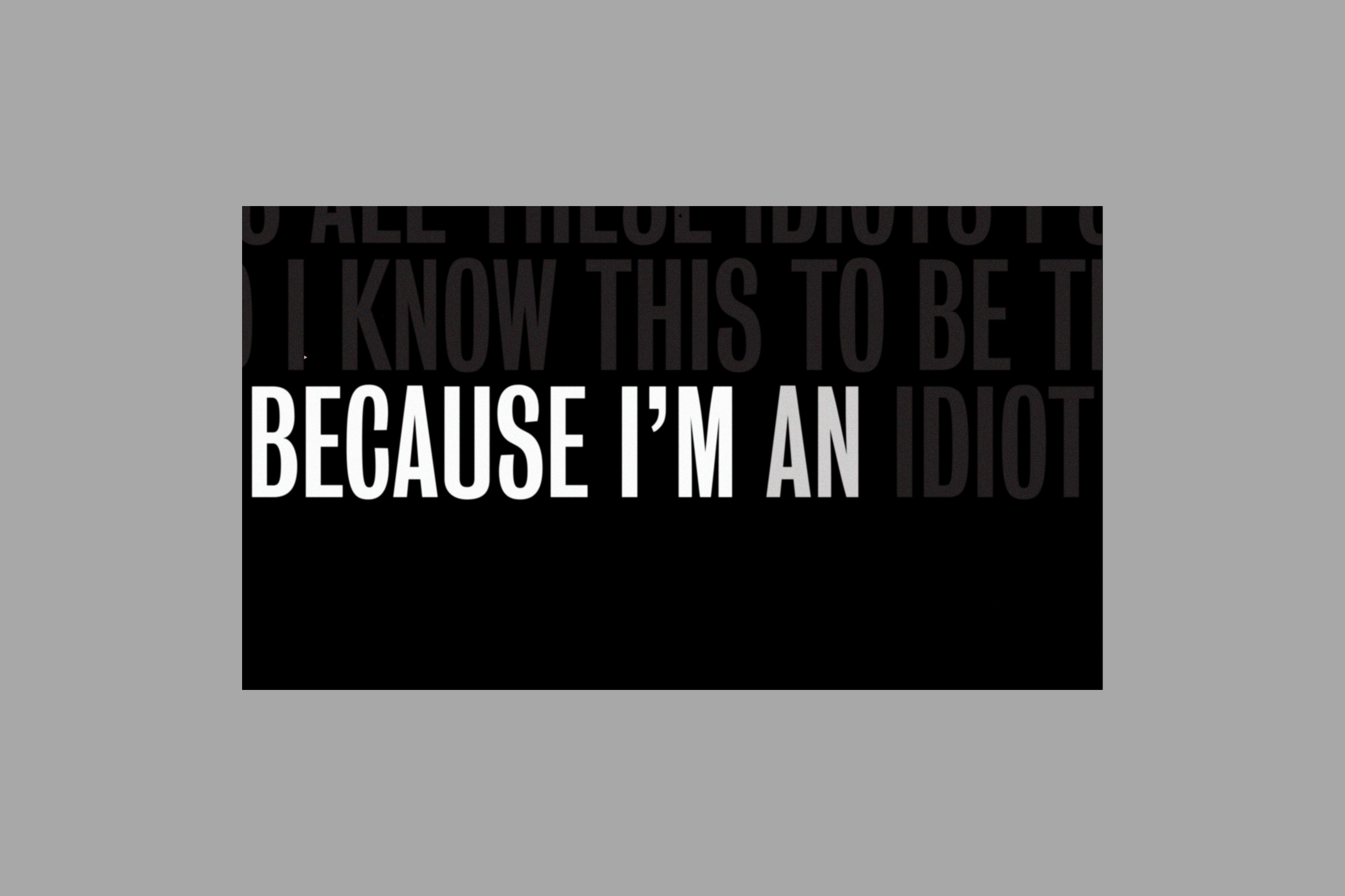 because I'm an idiot