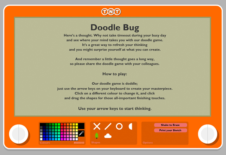 TNT - Etch-a-Sketch Flash Game - Splash
