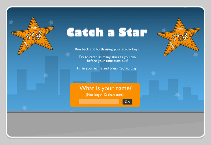 TNT - Catch a Star Flash Game - Splash
