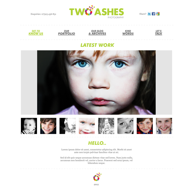 Two Ashes - Website - Homepage