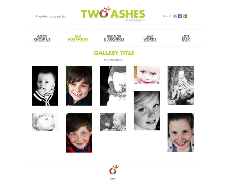 Two Ashes - Website - Portfolio/Gallery