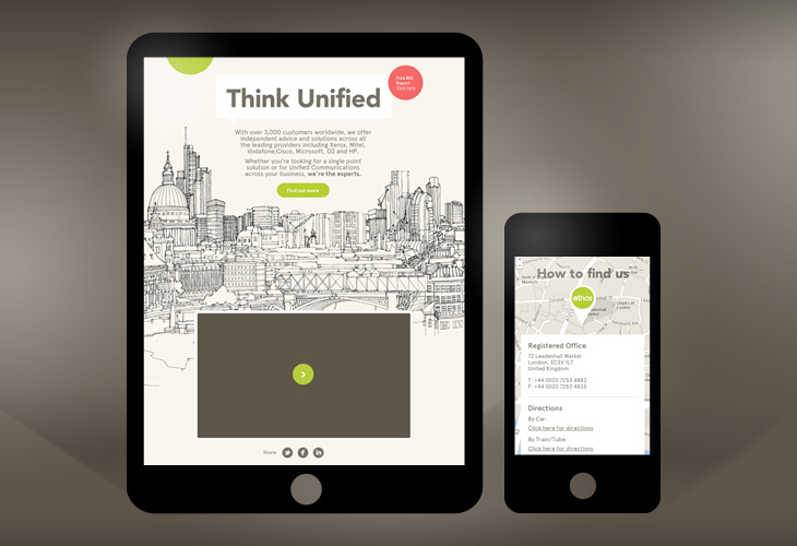 Ethos - Website - Tablet and mobile view