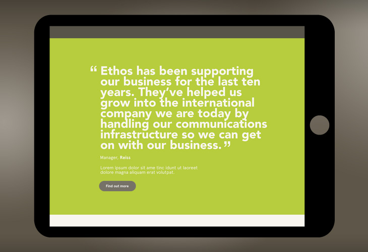Ethos - Website - Landscape tablet view