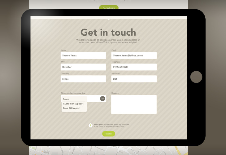 Ethos - Website - Ajax-driven contact form