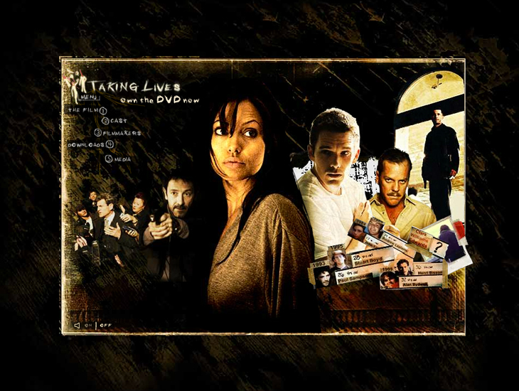 Warner Brothers - Taking Lives - Website - Menu