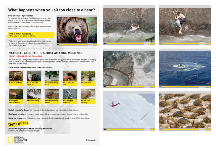 National Geographic Most Amazing Moments - Email and interface design
