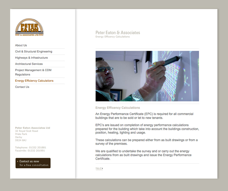 Peter Eaton & Associates - Website - Energy Efficiency Calculations